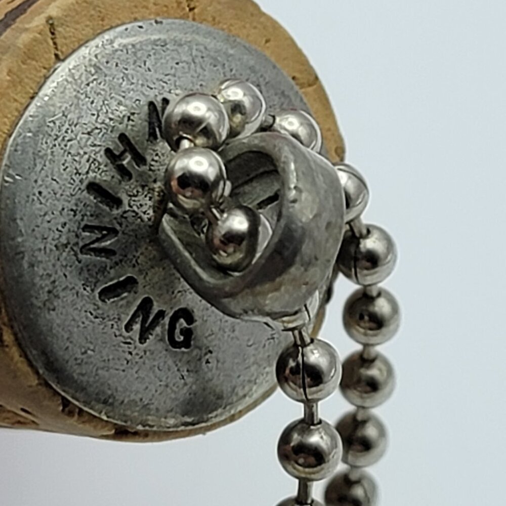 Novelty No Whining Cork Pendant Necklace 30" USA Ball Bead Chain CASA DE LOCO - Picture 10 of 11